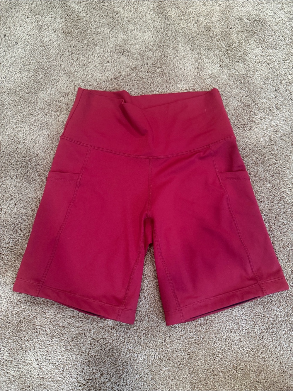 Constantly Varied Gear Women's High-Waist Maroon Bike Shorts